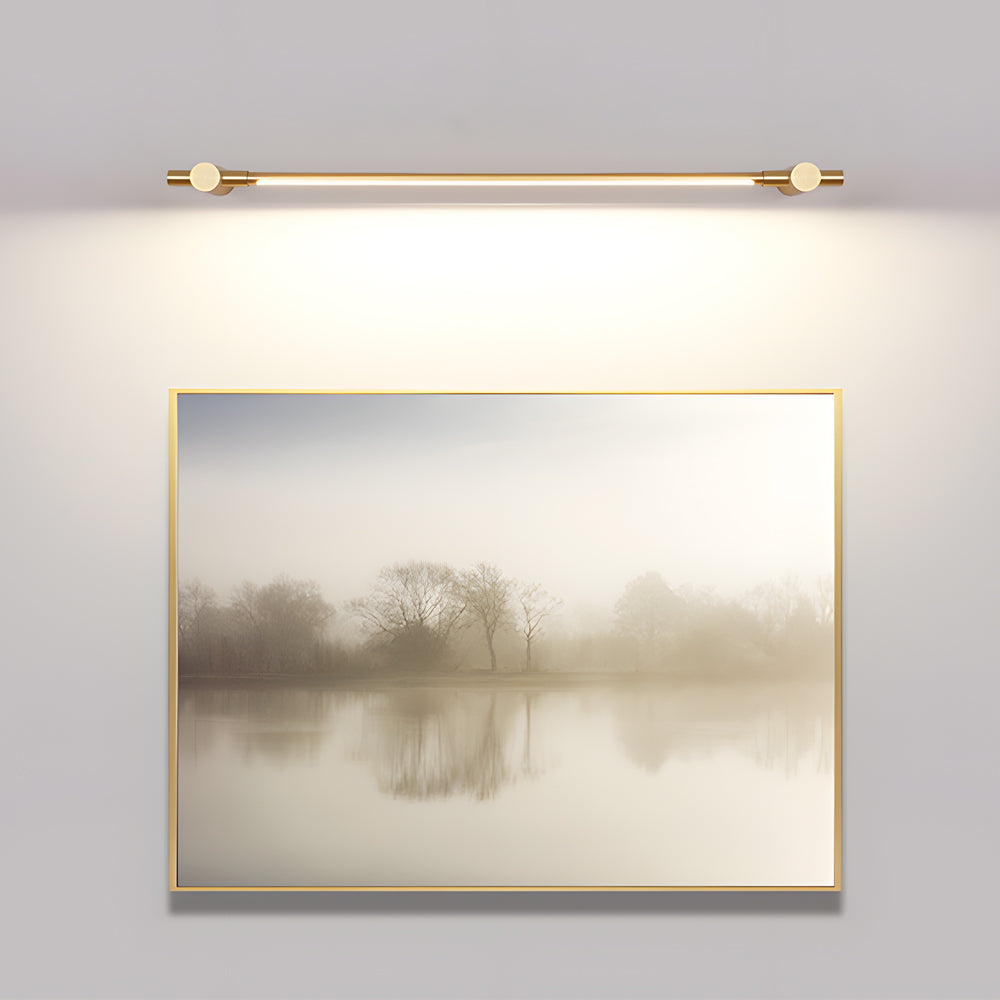 Minimalist Brass Linear LED Bathroom Vanity Light Gold Mirror Sconce in 35 and 47 Inch Lengths