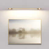 Minimalist Brass Linear LED Bathroom Vanity Light Gold Mirror Sconce in 35 and 47 Inch Lengths
