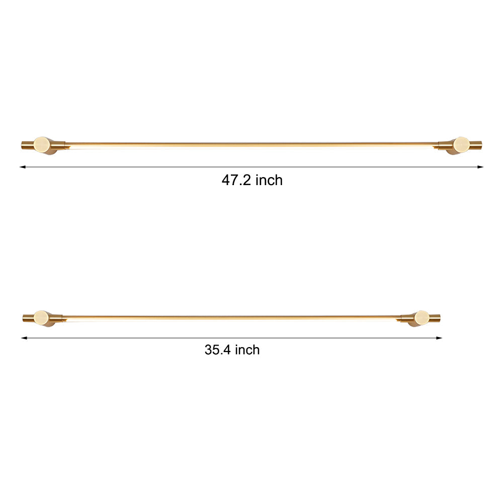Minimalist Brass Linear LED Bathroom Vanity Light Gold Mirror Sconce in 35 and 47 Inch Lengths