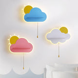 Minimalist Cloud Shaped LED Wall Lamp for Kids Room Bedside Lighting Set of 2