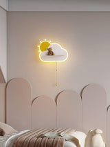 Minimalist Cloud Shaped LED Wall Lamp for Kids Room Bedside Lighting Set of 2