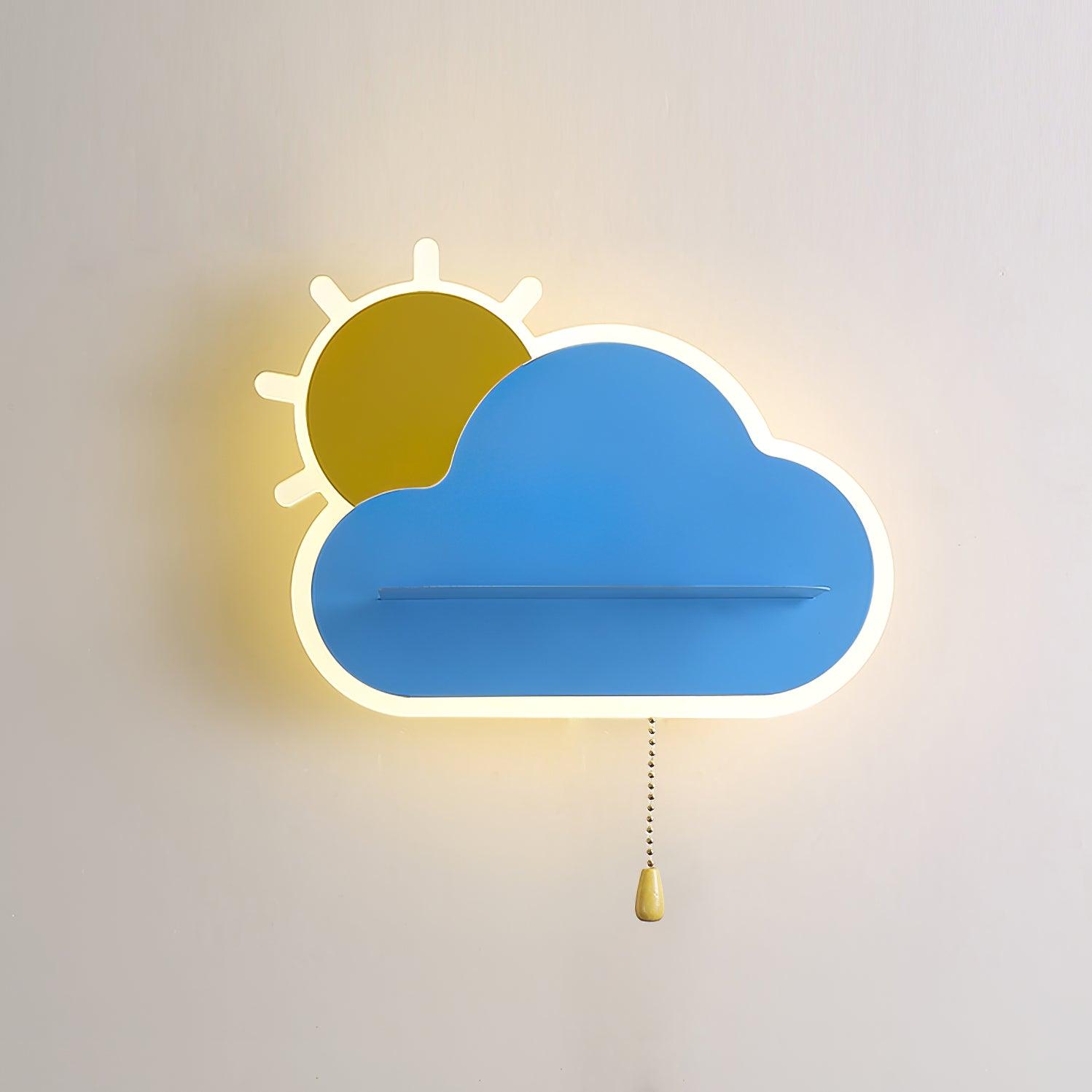 Minimalist Cloud Shaped LED Wall Lamp for Kids Room Bedside Lighting Set of 2