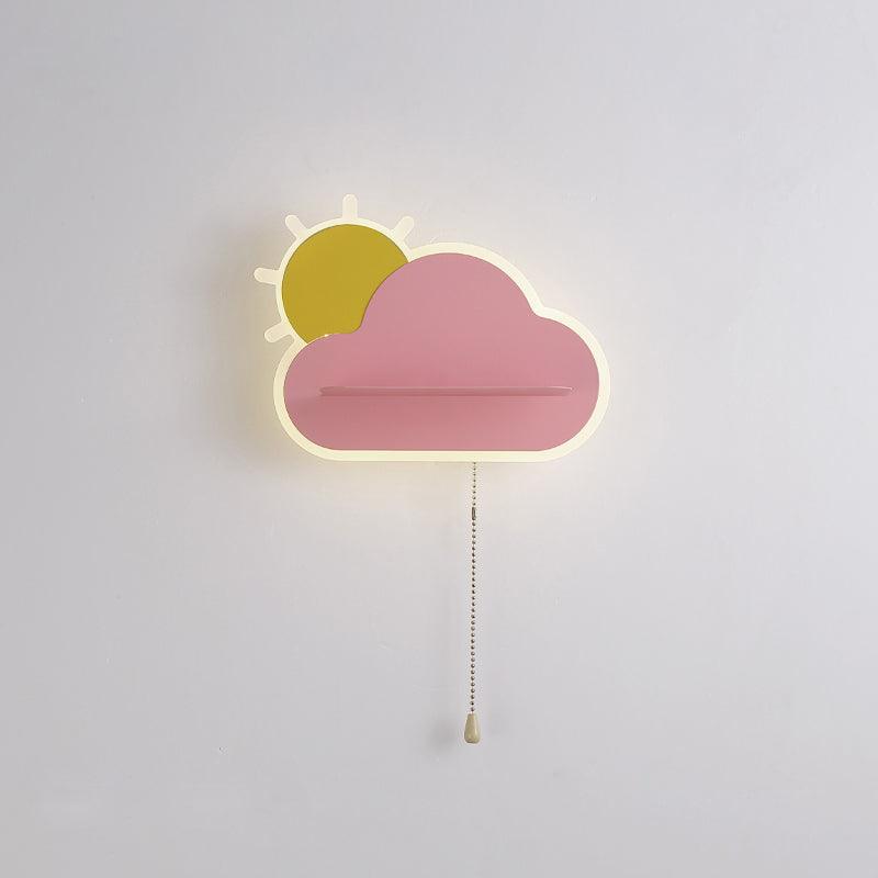 Minimalist Cloud Shaped LED Wall Lamp for Kids Room Bedside Lighting Set of 2