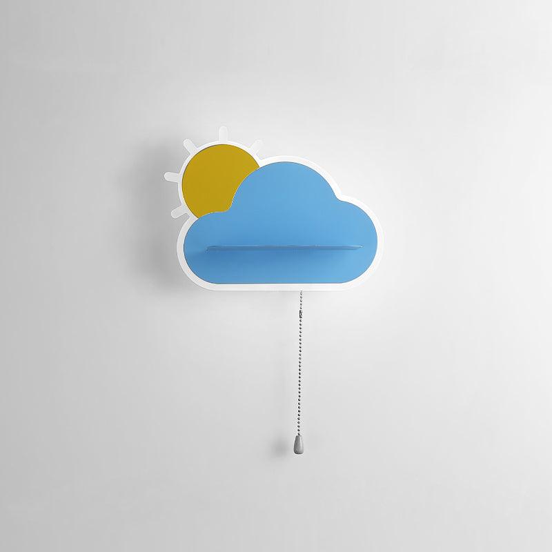 Minimalist Cloud Shaped LED Wall Lamp for Kids Room Bedside Lighting Set of 2