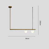 Minimalist Copper Linear Globe Pendant Light with Glass Shades for Kitchen Island and Dining Room
