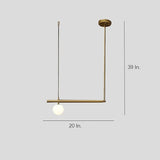 Minimalist Copper Linear Globe Pendant Light with Glass Shades for Kitchen Island and Dining Room