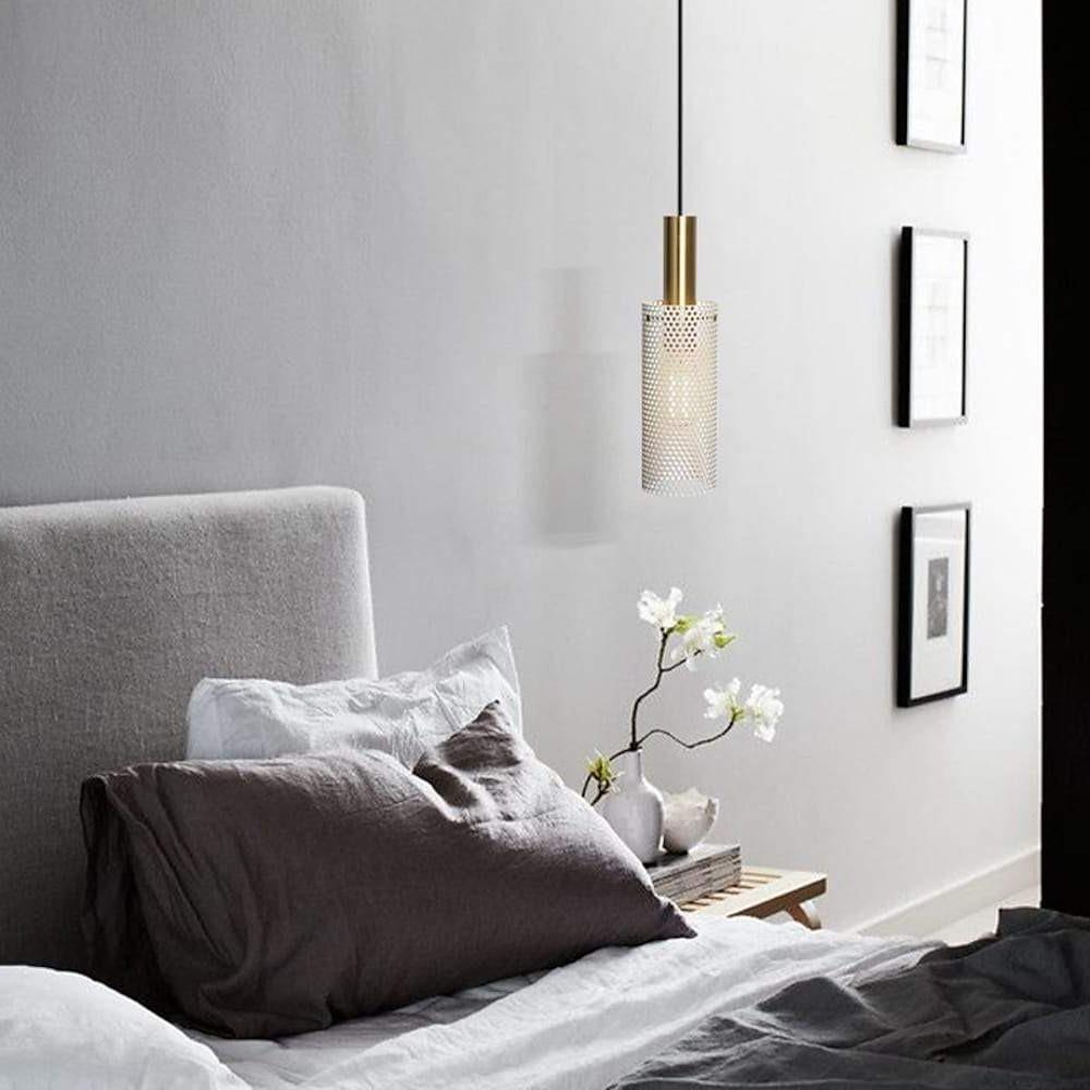 Minimalist Cylindrical Metal Pendant Light LED Hanging Ceiling Fixture for Modern Interiors