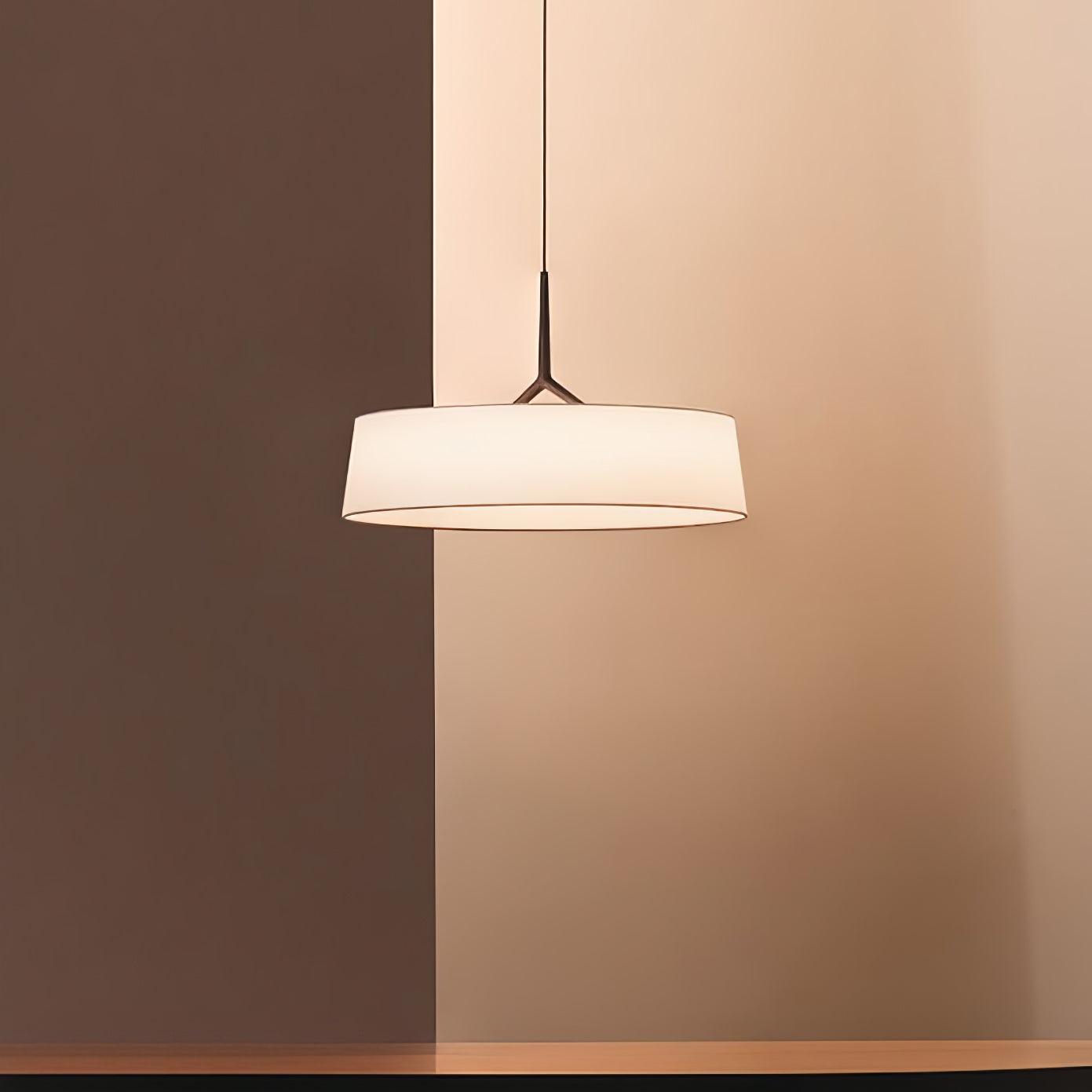Minimalist Dama Pendant Lamp with Parchment Shade and Integrated LED Lighting