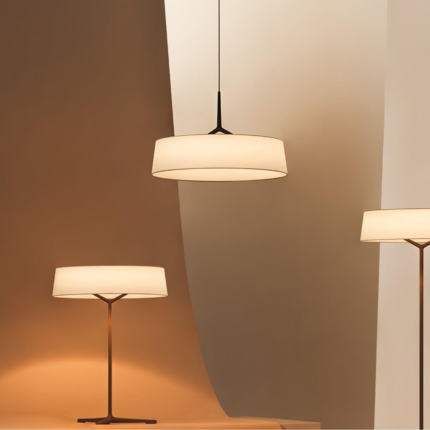 Minimalist Dama Pendant Lamp with Parchment Shade and Integrated LED Lighting