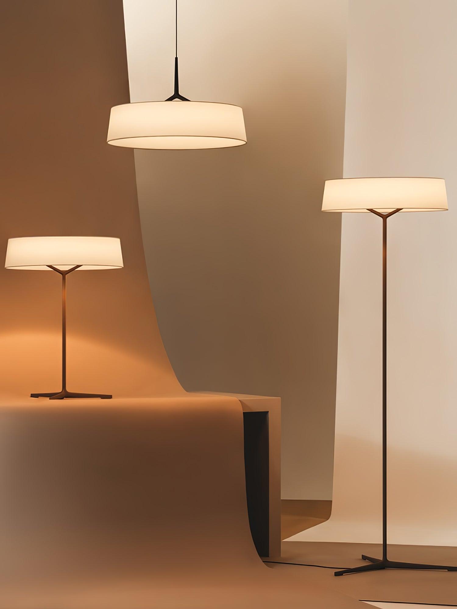Minimalist Dama Pendant Lamp with Parchment Shade and Integrated LED Lighting