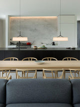 Minimalist Dama Pendant Lamp with Parchment Shade and Integrated LED Lighting