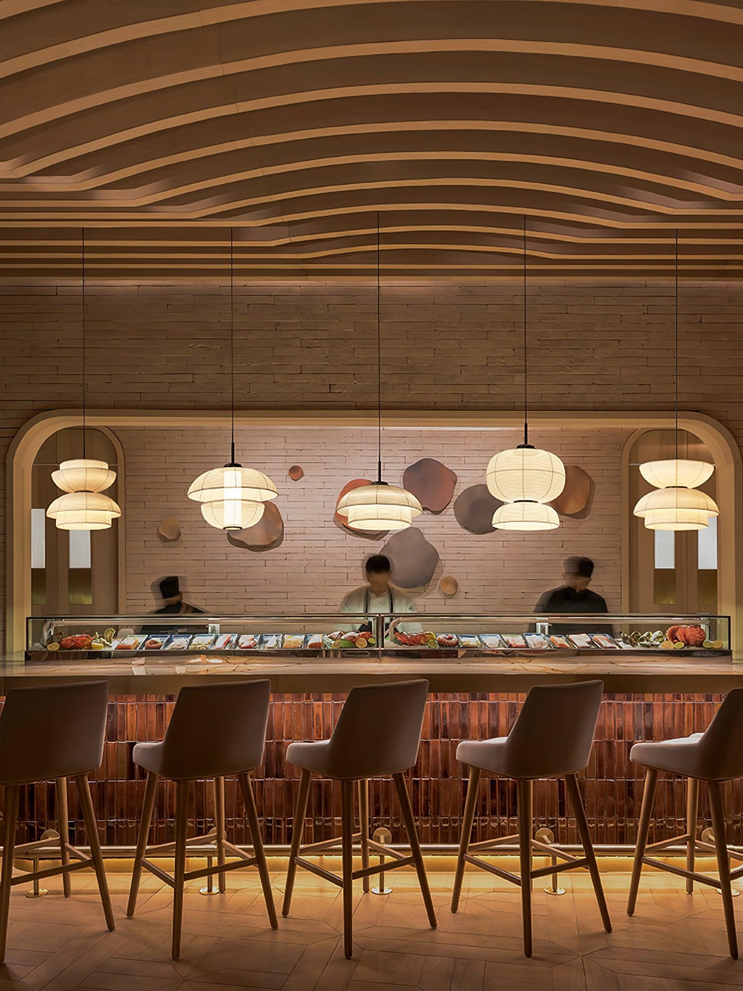 Minimalist Fabric Art Pendant Lamp Modern Textile Hanging Light for Home and Office