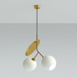 Minimalist Geometric Cherry LED Pendant Light with Frosted Glass Globe Shade for Modern Interiors