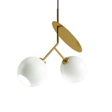 Minimalist Geometric Cherry LED Pendant Light with Frosted Glass Globe Shade for Modern Interiors
