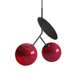Minimalist Geometric Cherry LED Pendant Light with Frosted Glass Globe Shade for Modern Interiors