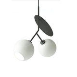 Minimalist Geometric Cherry LED Pendant Light with Frosted Glass Globe Shade for Modern Interiors