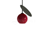 Minimalist Geometric Cherry LED Pendant Light with Frosted Glass Globe Shade for Modern Interiors
