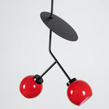 Minimalist Geometric Cherry LED Pendant Light with Frosted Glass Globe Shade for Modern Interiors