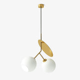 Minimalist Geometric Cherry LED Pendant Light with Frosted Glass Globe Shade for Modern Interiors