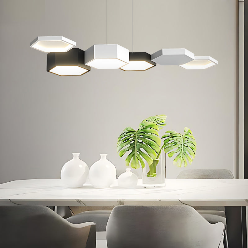 Minimalist Geometric LED Chandelier Dimmable Modern Pendant Light for Dining Area