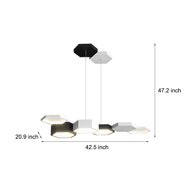 Minimalist Geometric LED Chandelier Dimmable Modern Pendant Light for Dining Area