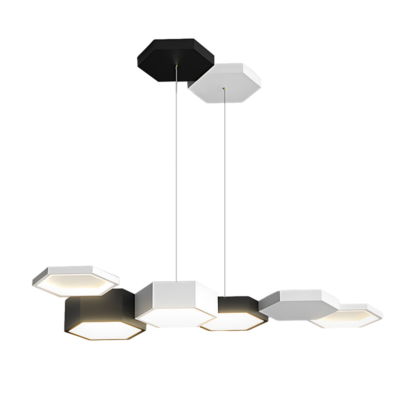 Minimalist Geometric LED Chandelier Dimmable Modern Pendant Light for Dining Area
