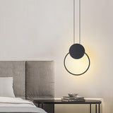 Minimalist Geometric LED Pendant Lamp in Black Finish for Modern Interiors