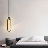 Minimalist Geometric LED Pendant Lamp in Black Finish for Modern Interiors