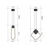 Minimalist Geometric LED Pendant Lamp in Black Finish for Modern Interiors