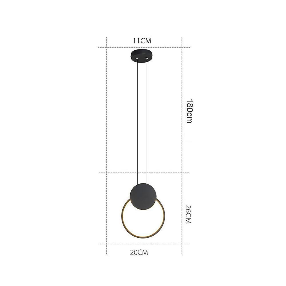 Minimalist Geometric LED Pendant Lamp in Black Finish for Modern Interiors