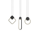Minimalist Geometric LED Pendant Lamp in Black Finish for Modern Interiors