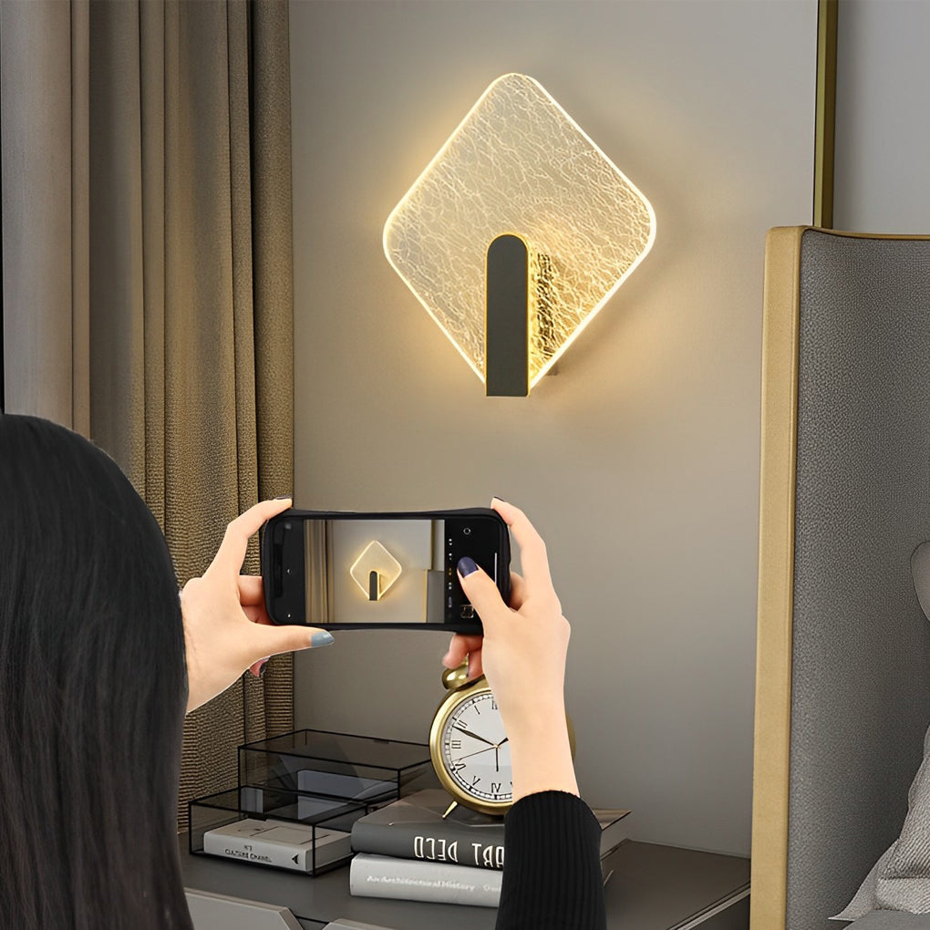 Minimalist Geometric LED Wall Sconce Round Square Acrylic Bedside Lamp for Home Decor