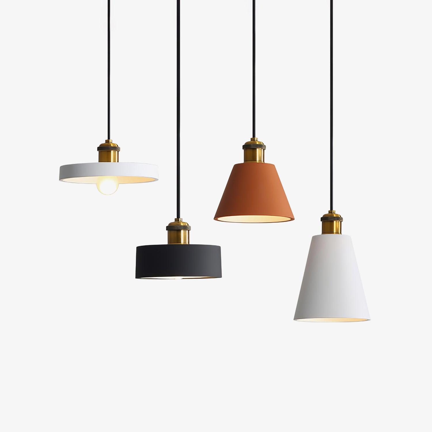 Minimalist Industrial Geometric Resin Pendant Light for Modern Kitchen and Dining Areas