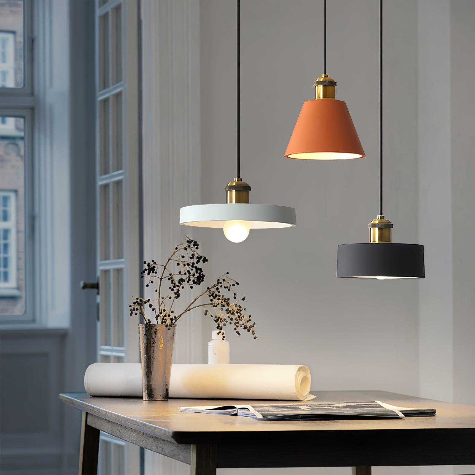 Minimalist Industrial Geometric Resin Pendant Light for Modern Kitchen and Dining Areas