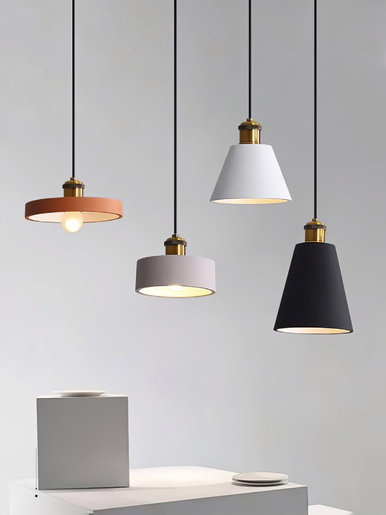 Minimalist Industrial Geometric Resin Pendant Light for Modern Kitchen and Dining Areas