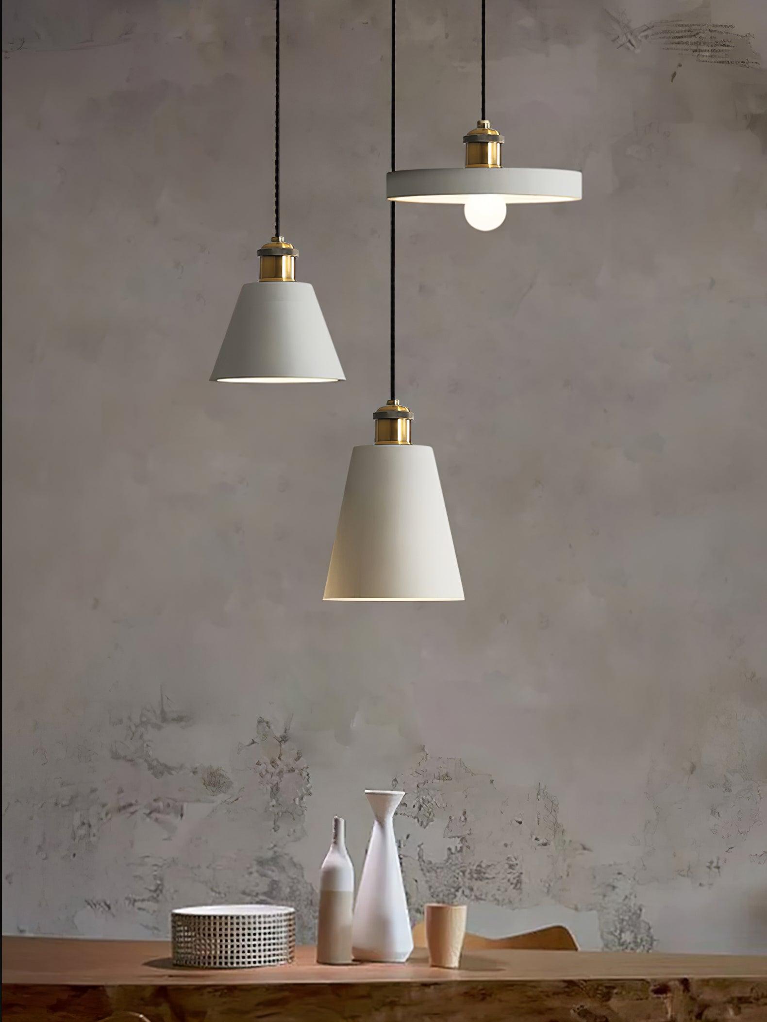 Minimalist Industrial Geometric Resin Pendant Light for Modern Kitchen and Dining Areas