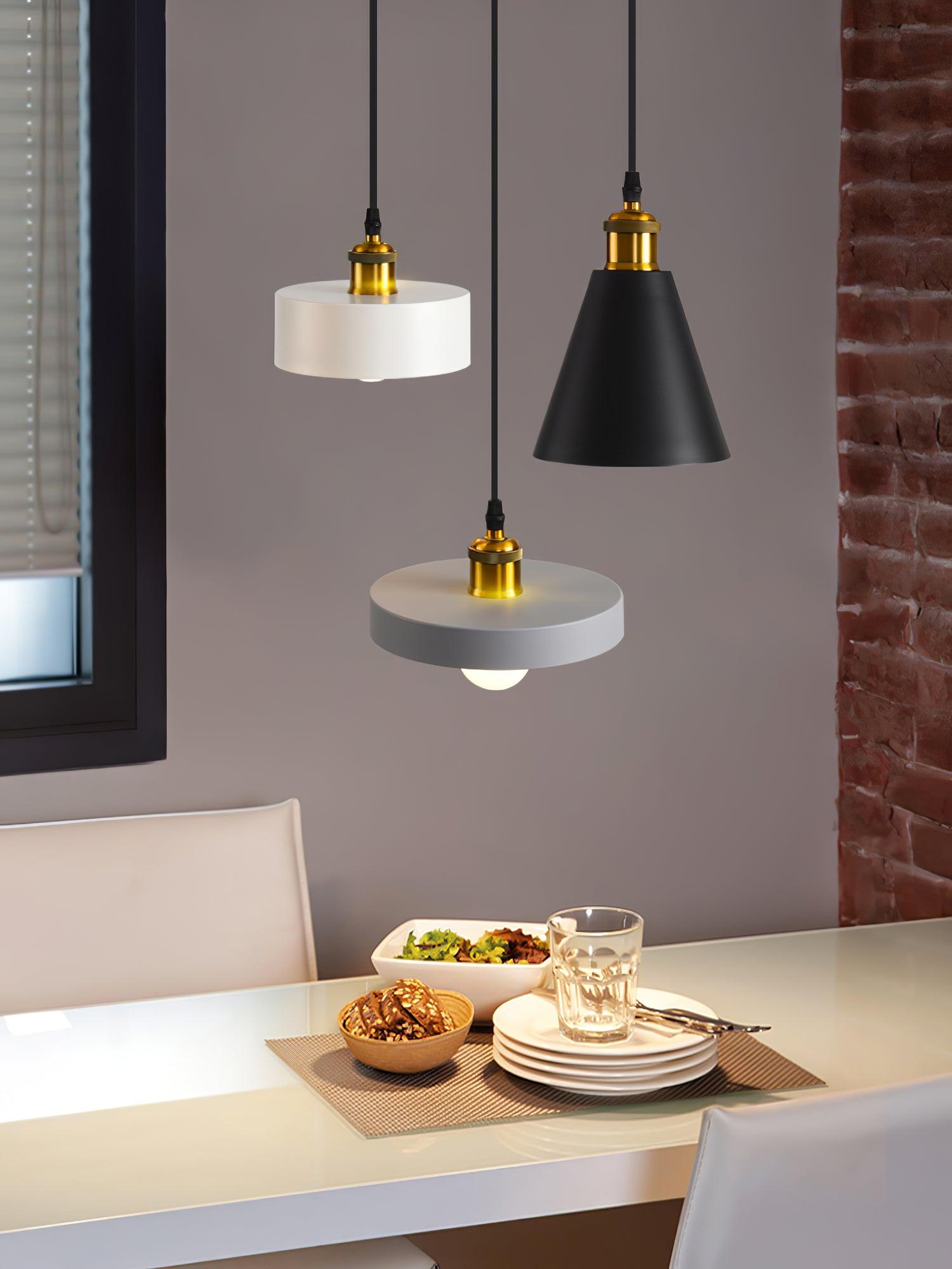 Minimalist Industrial Geometric Resin Pendant Light for Modern Kitchen and Dining Areas
