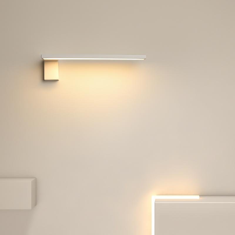 Minimalist L Shaped LED Wall Sconce Modern Black White Light Fixture for Hallway