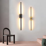 Minimalist LED Metal Strip Wall Sconce Modern Electroplated Indoor Linear Lighting Fixture