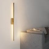Minimalist LED Metal Strip Wall Sconce Modern Electroplated Indoor Linear Lighting Fixture