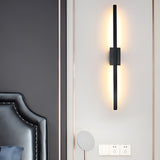 Minimalist LED Metal Strip Wall Sconce Modern Electroplated Indoor Linear Lighting Fixture