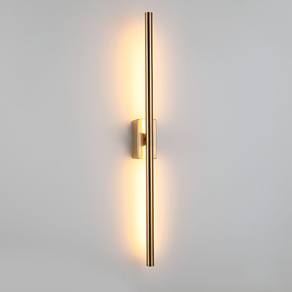 Minimalist LED Metal Strip Wall Sconce Modern Electroplated Indoor Linear Lighting Fixture