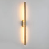 Minimalist LED Metal Strip Wall Sconce Modern Electroplated Indoor Linear Lighting Fixture