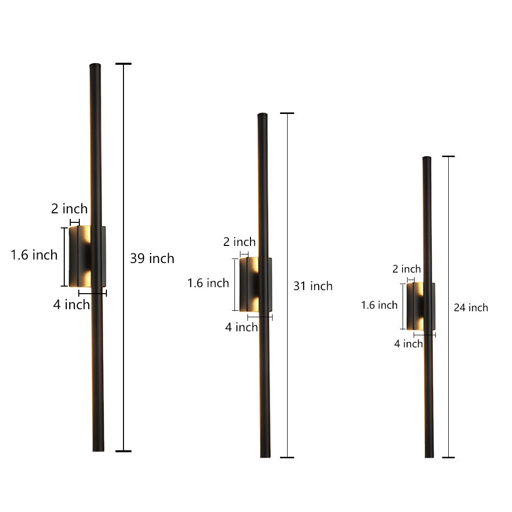 Minimalist LED Metal Strip Wall Sconce Modern Electroplated Indoor Linear Lighting Fixture