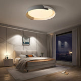 Modern Nordic Round LED Ceiling Light Dimmable Iron Flush Mount Fixture for Bedroom