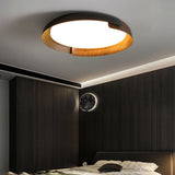 Modern Nordic Round LED Ceiling Light Dimmable Iron Flush Mount Fixture for Bedroom