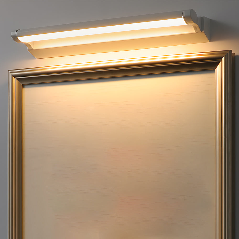Minimalist Linear LED Bathroom Vanity Light with Adjustable Acrylic Shade and Aluminum Finish