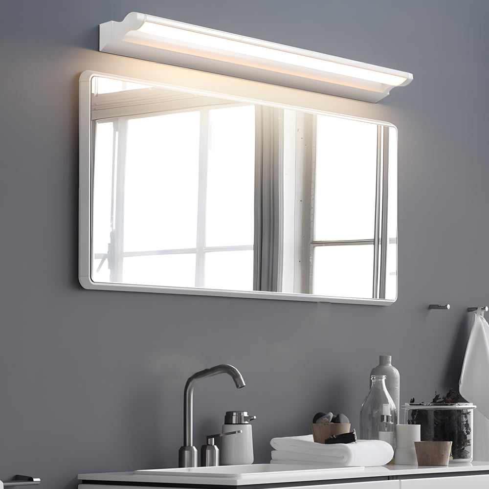 Minimalist Linear LED Bathroom Vanity Light with Adjustable Acrylic Shade and Aluminum Finish