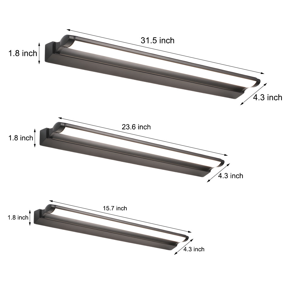Minimalist Linear LED Bathroom Vanity Light with Adjustable Acrylic Shade and Aluminum Finish