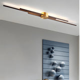 Minimalist Linear LED Wall Sconce for Modern Interiors Gold and Black Iron Strip Light Fixture
